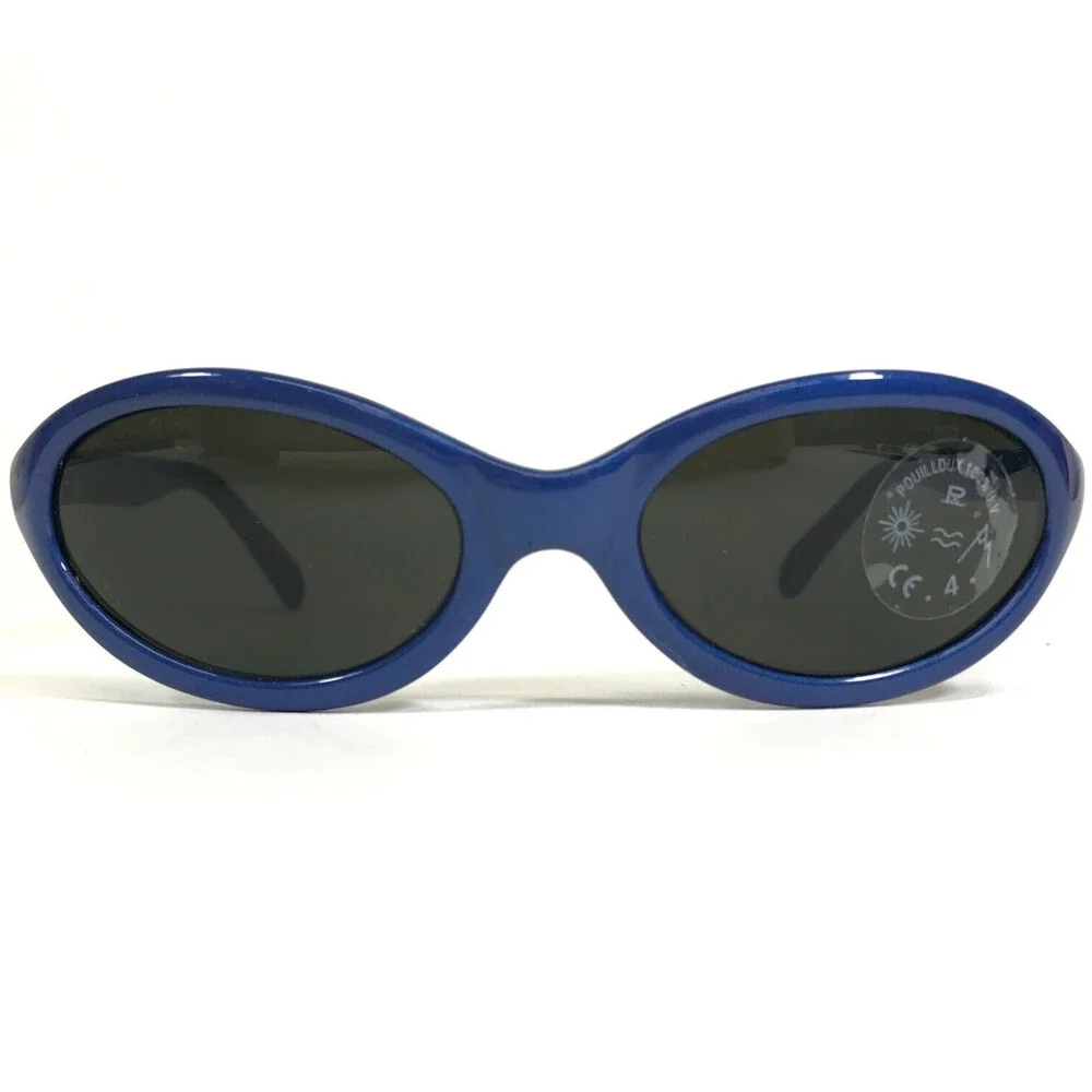 Vuarnet Kids Sunglasses B400 Blue Round Frames with Black Lenses 50-20-110